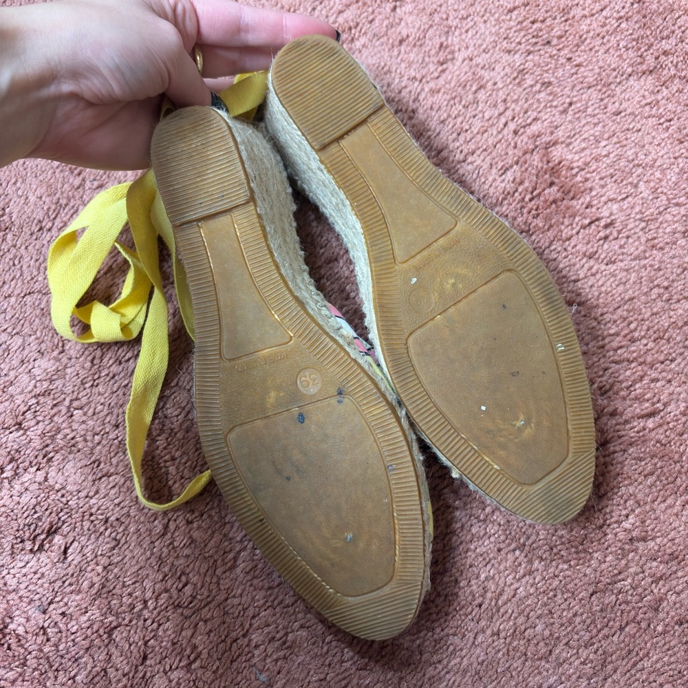 Vintage 1970s Colorful Espadrille Wedge Shoes - Picture 7 of 7